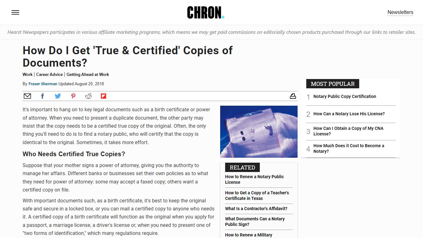 How Do I Get 'True & Certified' Copies of Documents? - Chron